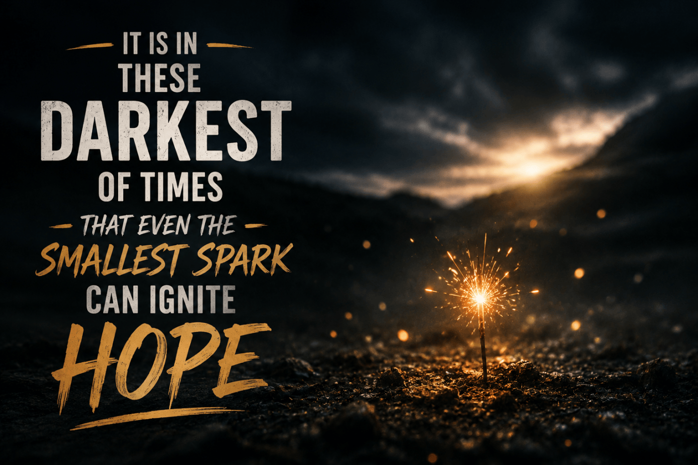 It is in these darkest of times that even the smallest spark can ignite hope